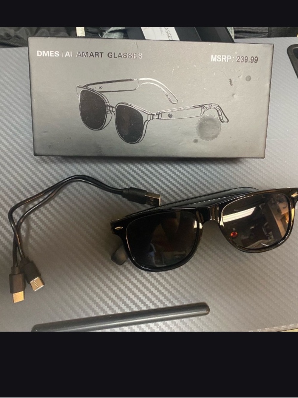 AI Smart Glasses - Black Sunglasses with Tech Features